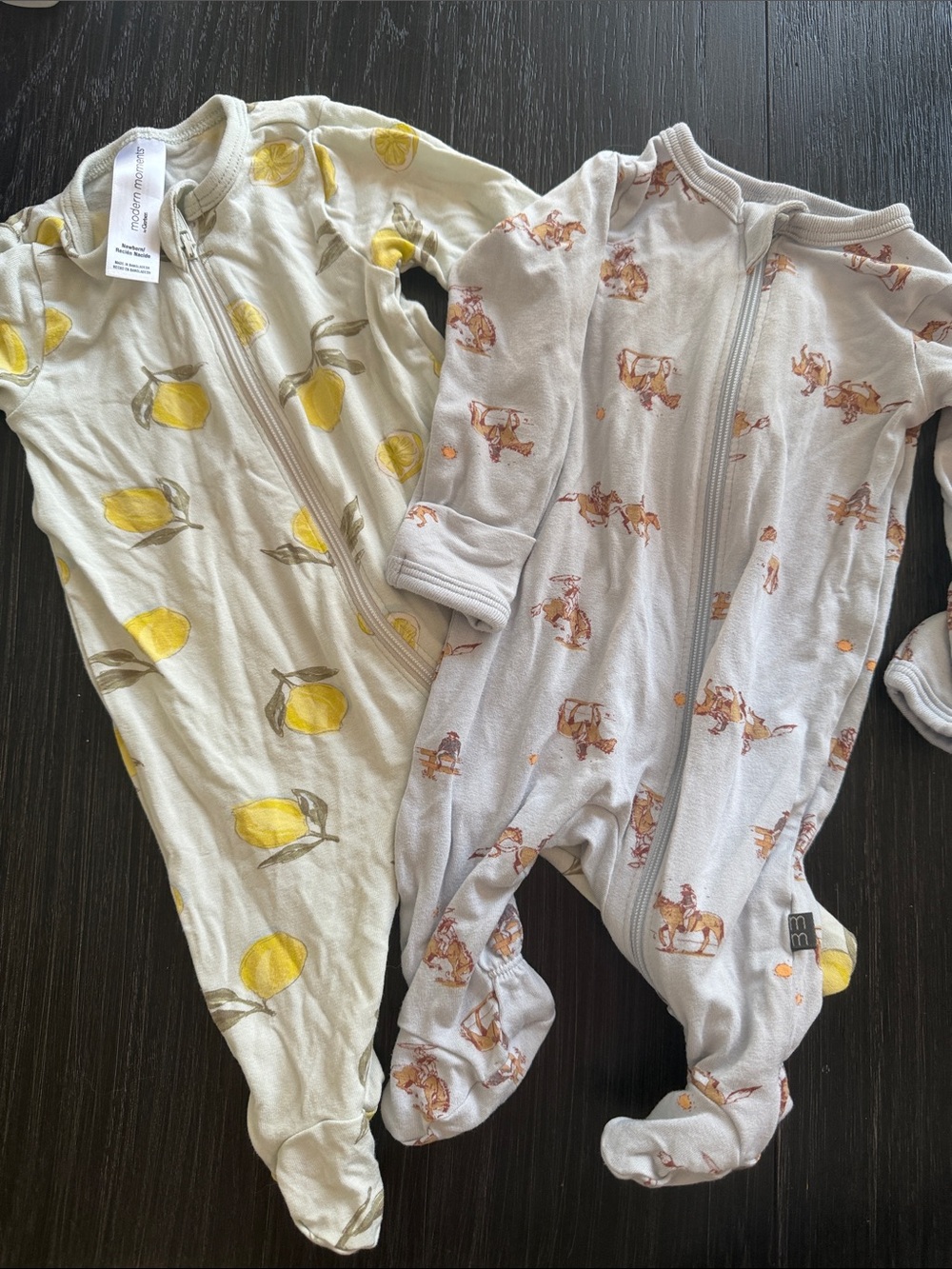 Gerber Lemon & Cowboy Print Footed One-Piece - 2 pack
